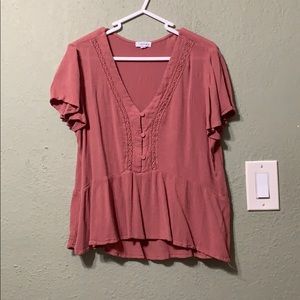 Pink flowy shirt